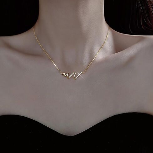 قلادة من الذهب عيار 18 قيراط من Wave of Friendship - هدية ذات مغزى للأصدقاء والأخوات والأصدقاء والأصدقاء | تصميم مموج أنيق - هدايا عيد ميلاد أفضل صديق - عيد الميلاد، المناسبات الخاصة. in Saudi Arabia