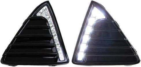 LED DRL Fog Lamp Bezel for Ford Focus 2012 2013 2014 Front Lower Bumper Grille Driving Daytime Running Light in Saudi Arabia