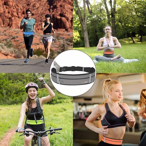 Running Phone Holder, Itscool Waist Pack Bag for Walking Hiking Fitness Cycling Workout Gym, Thin Looking but High Capacity Even 3pcs Phones, Sturdy Waterproof (Blue) in Saudi Arabia