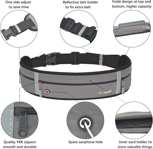 Running Phone Holder, Itscool Waist Pack Bag for Walking Hiking Fitness Cycling Workout Gym, Thin Looking but High Capacity Even 3pcs Phones, Sturdy Waterproof (Blue) in Saudi Arabia