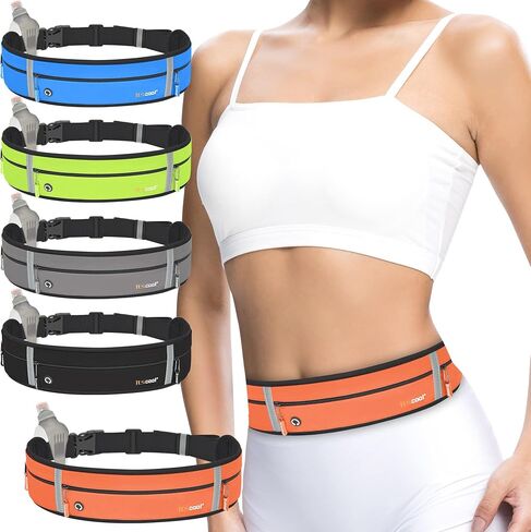 Running Phone Holder, Itscool Waist Pack Bag for Walking Hiking Fitness Cycling Workout Gym, Thin Looking but High Capacity Even 3pcs Phones, Sturdy Waterproof (Blue) in Saudi Arabia