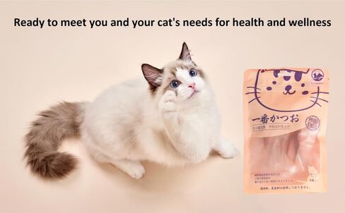 Purrfect Paws Cat Snacks - Natural Hand-Cut Tuna Treats/Cat Complement Nutritious and Delicious Cat Topper 2.3 Ounces Easy to Digest Suitable Cat Broth for All Cats(Bonito*6) in Saudi Arabia
