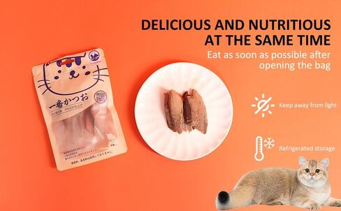 Purrfect Paws Cat Snacks - Natural Hand-Cut Tuna Treats/Cat Complement Nutritious and Delicious Cat Topper 2.3 Ounces Easy to Digest Suitable Cat Broth for All Cats(Bonito*6) in Saudi Arabia