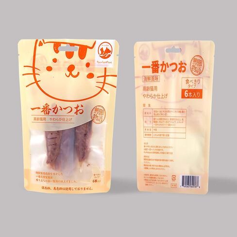 Purrfect Paws Cat Snacks - Natural Hand-Cut Tuna Treats/Cat Complement Nutritious and Delicious Cat Topper 2.3 Ounces Easy to Digest Suitable Cat Broth for All Cats(Bonito*6) in Saudi Arabia