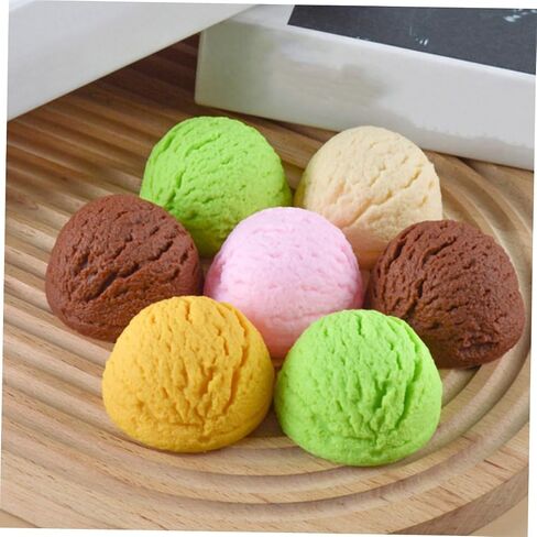 TOYANDONA 5pcs Simulation Ice Cream Simulation Dessert Toy Fake Ice Cream Balls Artificial Ice Cream Scoops Fake Dessert Models Bread Photography Prop Ice Cream Model Food Play PVC Egg Roll in Saudi Arabia