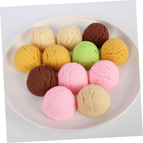 TOYANDONA 5pcs Simulation Ice Cream Simulation Dessert Toy Fake Ice Cream Balls Artificial Ice Cream Scoops Fake Dessert Models Bread Photography Prop Ice Cream Model Food Play PVC Egg Roll in Saudi Arabia