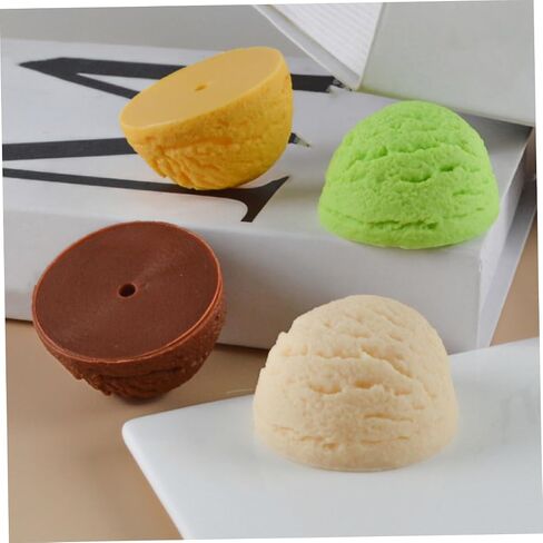 TOYANDONA 5pcs Simulation Ice Cream Simulation Dessert Toy Fake Ice Cream Balls Artificial Ice Cream Scoops Fake Dessert Models Bread Photography Prop Ice Cream Model Food Play PVC Egg Roll in Saudi Arabia