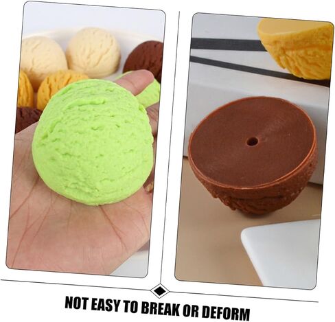 TOYANDONA 5pcs Simulation Ice Cream Simulation Dessert Toy Fake Ice Cream Balls Artificial Ice Cream Scoops Fake Dessert Models Bread Photography Prop Ice Cream Model Food Play PVC Egg Roll in Saudi Arabia