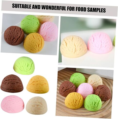 TOYANDONA 5pcs Simulation Ice Cream Simulation Dessert Toy Fake Ice Cream Balls Artificial Ice Cream Scoops Fake Dessert Models Bread Photography Prop Ice Cream Model Food Play PVC Egg Roll in Saudi Arabia