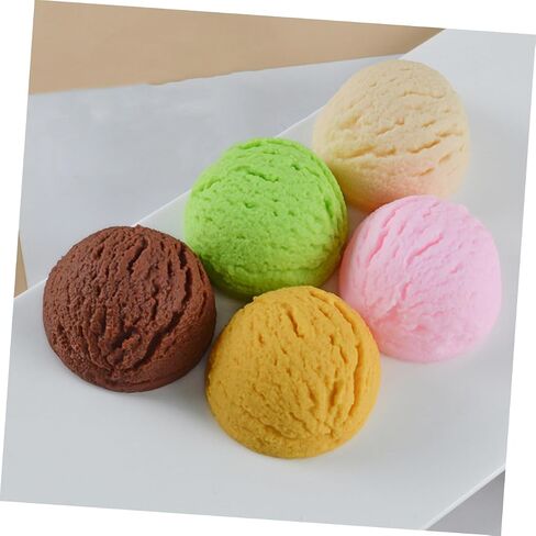 TOYANDONA 5pcs Simulation Ice Cream Simulation Dessert Toy Fake Ice Cream Balls Artificial Ice Cream Scoops Fake Dessert Models Bread Photography Prop Ice Cream Model Food Play PVC Egg Roll in Saudi Arabia