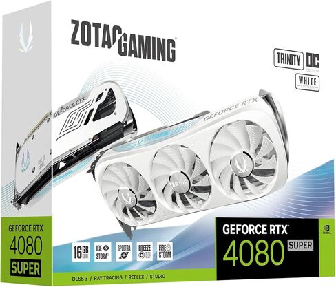 ZOTAC Gaming GeForce RTX 4080 Super Trinity OC White Edition DLSS 3 16GB GDDR6X 256-bit 23 Gbps PCIE 4.0 Gaming Graphics Card, IceStorm 2.0 Advanced Cooling, Spectra RGB Lighting, ZT-D40820Q-10P in Saudi Arabia