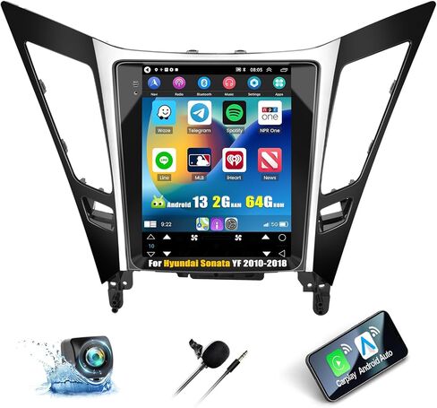 [2+64G] Android 13 Car Stereo for Hyundai Sonata YF 2010-2018 with Wireless Carplay&Android Auto,9.7 Inch Touch Screen Car Radio with Bluetooth FM/RDS WiFi GPS SWC EQ HiFi Dual USB+AHD Backup Camera in Saudi Arabia