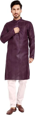 SKAVIJ Men's Tunic Cotton Casual Kurta Pajama Indian Traditional Ethnic Wear Dress Set in Saudi Arabia