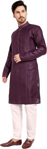 SKAVIJ Men's Tunic Cotton Casual Kurta Pajama Indian Traditional Ethnic Wear Dress Set in Saudi Arabia