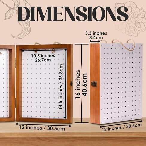 Folding Peg Board Display Stand For Vendors Included 40 Hooks - Jewelry Display For Craft Show - Tabletop Pegboard Earring Display For Vendor Events - Necklace Display Rack For Selling (Black) in Kuwait