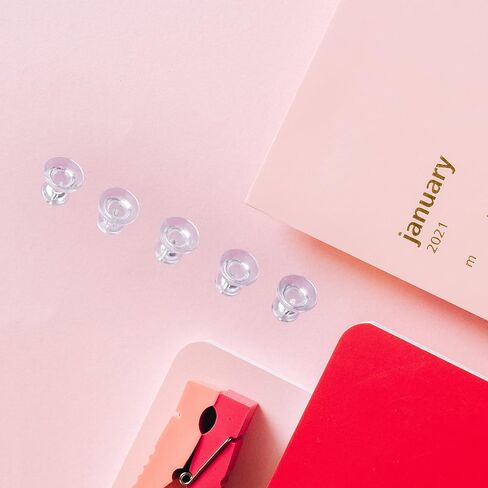 120 PCS Gaint Push Pins, 1 Inch, Clear Thumb Tacks, Steel Point and Plastic Head, Large Thumbtacks for Bulletin Board Cork Board, Clear Push pins for Wall in Kuwait