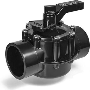 Fibropool Swimming Pool Inline Diverter Valve - 1 1/2 بوصة - 2 طريقة Posi-Seal وصمام استبدال غير تشحيم لحمامات السباحة والمنتجعات الصحية، صمام انزلاقي مغلق، ختم PTFE، جسم CPVC، سخانات، أنظمة الكلور والملح in Kuwait