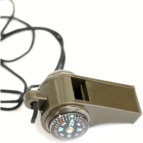 1pc 3-in-1 Whistle with Compass Thermometer for Camping Hiking Outdoor Tools, Referee Cheerleading Whistle in Kuwait