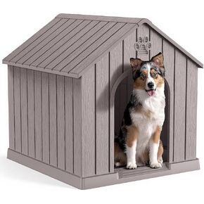 DRATO Dog Houses Resin Small Indoor Outdoor Dog Kennel for All-Weather Use Cozy Shelter for Small Dogs in Home, Garden, or Balcony in Kuwait