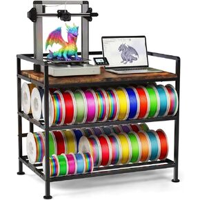 3D Printer Stand with Filament Storage I-Beam Reinforced Heavy Duty 3D Printer Table Large Capacity 3D Printer Desk with Anti-Vibration Feet Sturdy Filament Storage Rack for Home Office Workshop Brown in Kuwait