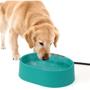 وعاء ماء كبير ساخن للحيوانات الأليفة للكلاب والقطط والدجاج، وعاء ماء ساخن للكلاب، وعاء ماء ساخن للقطط، وعاء كلب ساخن 3.7 لتر - يحافظ على الماء دافئًا في الشتاء، تحكم حراري 35 وات وسلك مضاد للمضغ in Kuwait