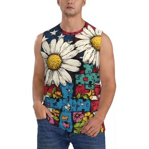 Mens Graphic Tank Tops Sleeveless Muscle Shirts Checkered Tank Tops in Saudi Arabia