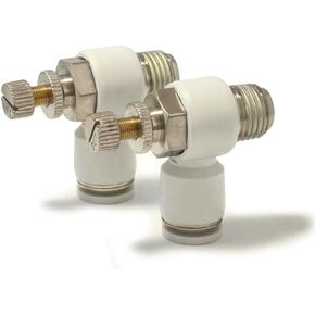 30 قطعة الهوائية القصبة الهوائية المشتركة اسطوانة سرعة صمام التحكم العادم خنق صمام SL6-01/8-02/4-M5/10-03/4 تركيبات بيضاء (SL6-02) in Kuwait