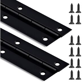 مفصلة بيانو سوداء مقاس 48 بوصة × 2 بوصة عرض مفتوح ومفصلة بيانو شديدة التحمل من الفولاذ المقاوم للصدأ ومفصلة مستمرة للخزانة والباب وصناديق خشبية DIY وسمك ورقة 0.047 بوصة in Kuwait