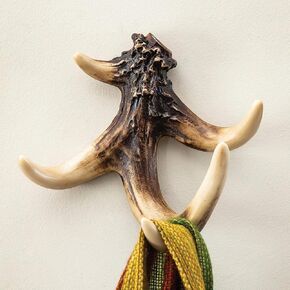 BLACK FOREST DECOR Antler Wall Hook – Hand-Painted Resin Wall Hook with Rugged Style, 7" x 4.75" x 7" in Kuwait