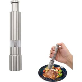 قطعة واحدة من مطحنة الملح والفلفل، مطحنة ملح وفلفل من الفولاذ المقاوم للصدأ الحديثة، للفلفل الأسود وملح البحر وملح الهيمالايا والتوابل والملح (فضي) in Kuwait