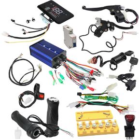 36V/48V/52V/60V/72V/84V 60A 3000W مجموعة أدوات التحكم بدون فرش مع الأسلاك، العرض، قفل المفاتيح، الخانق، العكسي لجهاز التحكم بمحرك السكوتر الكهربائي، دراجة كهربائية Go Kart Razor Dirt Bike in Kuwait
