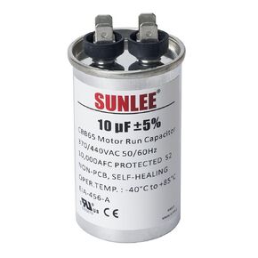 مكثف تشغيل SUNLEE UL معترف به 10 فائق التوهج (10 MFD) 370/440 VAC CBB65، 50/60 هرتز، بديل موثوق لمحرك مروحة مكثف التيار المتردد، المضخة الحرارية أو مضخة حمام السباحة in Kuwait