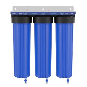 نظام تصفية مياه المنزل بالكامل ثلاثي المراحل، تقليل PFAS، 20 × 4.5 بوصة، يتضمن كتلة كربون PP وCTO وPFAS، ومنافذ نحاسية NPT مقاس 1 بوصة، وصمامات تصريف، ومفتاح ربط ومجموعة تثبيت in Kuwait