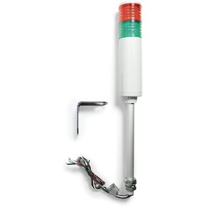 Signaworks LED 2 Stack Tower Light 120 VAC, Steady and Flashing, Red/Green - Andon Tower Light, 10 Inch Threaded Pole, Nuts and Right-Angle Bracket Only - (NO Power Cord OR Controls Included) in Kuwait