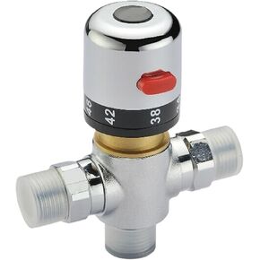 1PCS G1/2"/DN15 Thermostatic Valve Thermostatic Mixing Valve Deck Mounted Solar Pipe Valve(1/2") in Kuwait