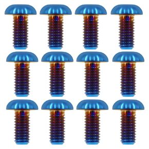 مسامير تيتانيوم M5x10 (12 قطعة) - تصميم خفيف الوزن | مثالية للبيئات الرطبة/المملحة، مسامير T25 لفرامل قرص الدراجة وصيانة MTB | اللون الطبيعي in Kuwait