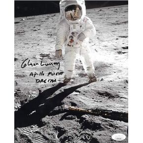 Athlon Sports CTBL-024841 Glynn Lunney موقعة عتيقة مقاس 8 × 10 بوصة. صورة لمدير رحلة أبولو - JSA Hologram No.EE62152 Moon Walk in Kuwait