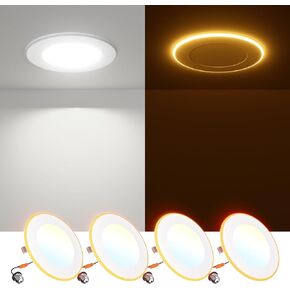 Freelicht 12 Pack 5/6 Inch 5CCT LED CAN CAN CAN CAN مع الضوء الليلي ، 2700K/3000K/4000K/5000K/6000K إضاءة مسطحة قابلة للاختيار ، 10W = 110W ، 1000LM ، REDOFIT DIMMABLE - ETL & FCC in Kuwait
