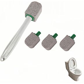 فرشاة تنظيف المرحاض من الخفاف بمقبض 9.5 بوصة - 1 منظف + 4 أحجار خفاف - إزالة بقع الماء العسر والصدأ والليمون من المرحاض والحوض والبلاط والشواية وحمام السباحة - بدون خدش، سهلة الإمساك in Kuwait