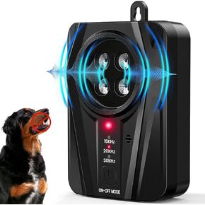 Queenmew Anti Barking Device, 3 Levels Dog Barking Control Devices, 33FT Range Auto Ultrasonic Dog Bark Deterrent, Recharge Dog Silencer Bark Box for Puppy Small Medium Large Dogs in Kuwait