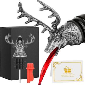 Deer Head Liquor Pourers Spout, Deer Wine Bottle Pourer and Stopper for Wine Spirits, Stag Gifts Birthday Gifts Hunting Gifts for Hunters Men Women, Bronze in Saudi Arabia