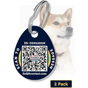 Smart Dog Tag | Protect Personal Info & Pets with Custom QR Code Tags | 2 Pack, Durable, Round, Acrylic, No Subscription Fee in Saudi Arabia