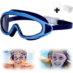 Kids Swim Goggles, 2026 New Wide View Anti-Fog Waterproof Swimming Goggles for Children Ages 3–14 in Kuwait