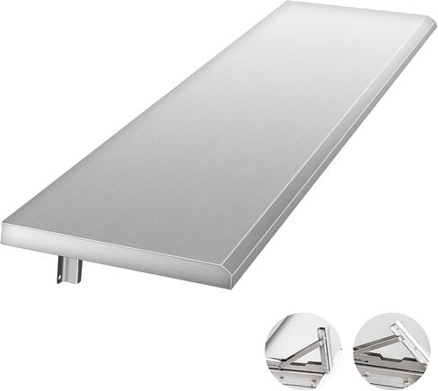 رف امتياز 72 بوصة طول × 12 بوصة عرض، حامل رف طعام منسدل من الفولاذ المقاوم للصدأ قابل للطي لتقديم الطعام لنافذة الامتياز، طاولة عمل الشواء، المطعم in Kuwait