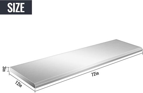 رف امتياز 72 بوصة طول × 12 بوصة عرض، حامل رف طعام منسدل من الفولاذ المقاوم للصدأ قابل للطي لتقديم الطعام لنافذة الامتياز، طاولة عمل الشواء، المطعم in Kuwait