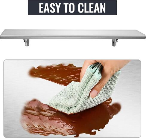 رف امتياز 72 بوصة طول × 12 بوصة عرض، حامل رف طعام منسدل من الفولاذ المقاوم للصدأ قابل للطي لتقديم الطعام لنافذة الامتياز، طاولة عمل الشواء، المطعم in Kuwait