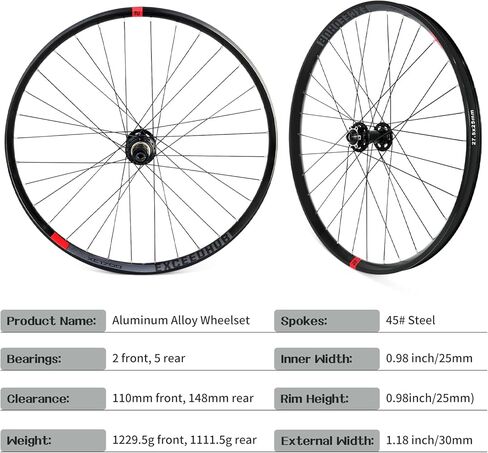 مجموعة عجلات الدراجة الجبلية مقاس 27.5 بوصة/29 بوصة، حافة من سبائك الألومنيوم خفيفة الوزن 32 ساعة، عجلات أمامية 15 * 110 مم خلفية 12 * 148 مم، مجموعة عجلات MTB بفرامل قرصية 8/9/10/11 in Kuwait