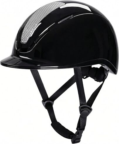 خوذة الفروسية من فيليبي، خوذة ركوب الخيل للنساء، مقاس قابل للتعديل M 20.5-22.8 بوصة، أسود فضي، لونين in Kuwait