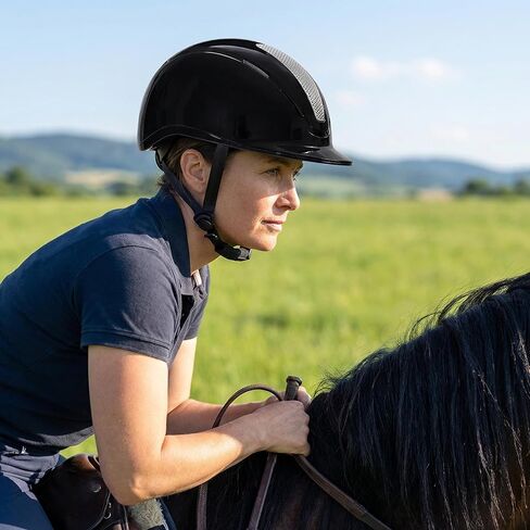 خوذة الفروسية من فيليبي، خوذة ركوب الخيل للنساء، مقاس قابل للتعديل M 20.5-22.8 بوصة، أسود فضي، لونين in Kuwait