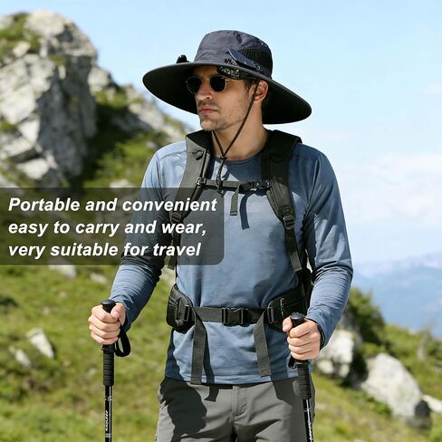 Solar Fan Hat, Hat with Fans Solar Power, Wide Brim Sun Hat, with 2 Fans, for Hiking, Fishing, Gardening Black in Saudi Arabia
